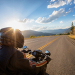 rider drives the Best Motorcycle Rides Around Castlegar